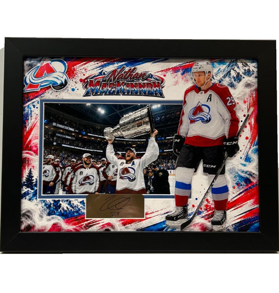 Nathan MacKinnon Colorado Avalanche Photo Collage with Laser Signature (14"x18")