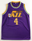 Adrian Dantley Signed Utah Jazz Jersey Inscribed "HOF 2008" (PSA) 1977 NBA ROY