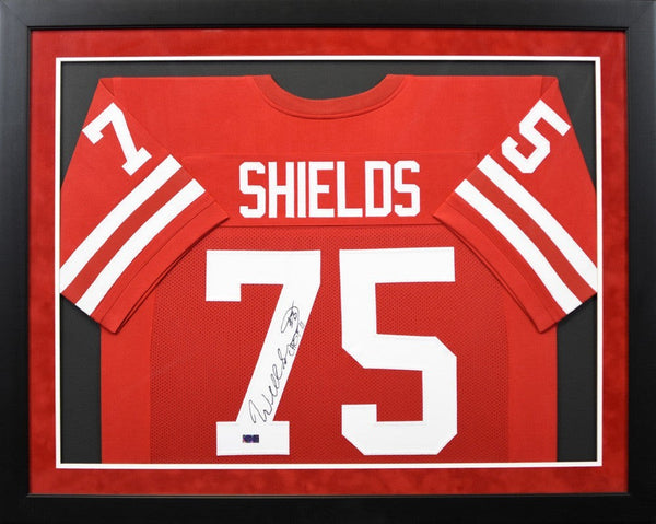 WILL SHIELDS AUTOGRAPHED NEBRASKA CORNHUSKERS #75 FRAMED JERSEY COA