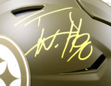 TJ Watt Signed Steelers F/S Salute to Service Speed Flex Helmet- Beckett W Holo