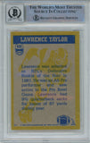 Lawrence Taylor Autographed 1982 Topps #435 Rookie Card Beckett 10 Slab 39276