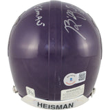 Billy Simms Autographed Heisman Trophy Purple Mini Helmet Authentic BAS 52752