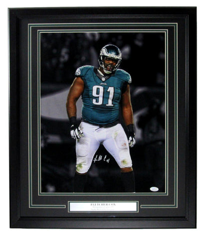 Fletcher Cox Autographed 16x20 Photo Philadelphia Eagles Framed JSA