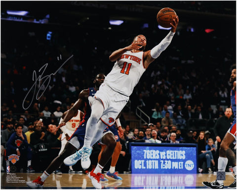Jalen Brunson New York Knicks Signed 16" x 20" Layup in White Photo