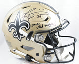 Ricky Williams Autographed Saints F/S Speed Flex Helmet SWED - Beckett W Holo