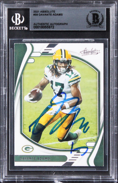 Packers Davante Adams Authentic Signed 2021 Absolute #59 Card BAS Slabbed