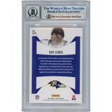 Ray Lewis Autographed 2021 Score Game Face Slabbed Trading Card Beckett 50014