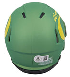 Oregon Christian Gonzalez Signed Green Apple Speed Mini Helmet W/ Case BAS Wit