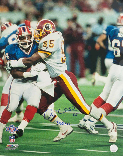 Andre Collins Signed Redskins SB XXVI Action 16x20 Photo w/SB XXVI - (SS COA)