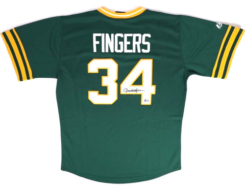 Rollie Fingers Signed Oakland As Jersey (Beckett)Athletics 1974 World Series MVP