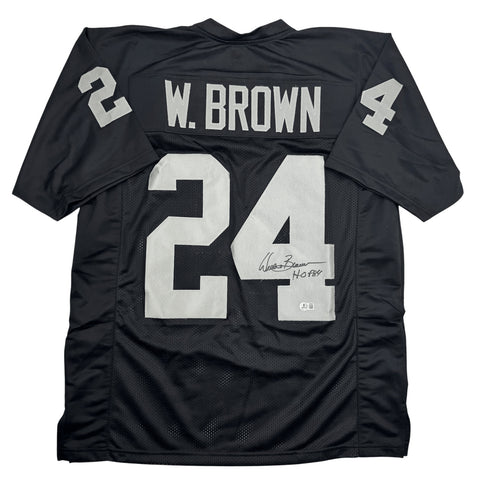 Signed Willie Brown HOF 84 Las Vegas Oakland Black Jersey JSA COA