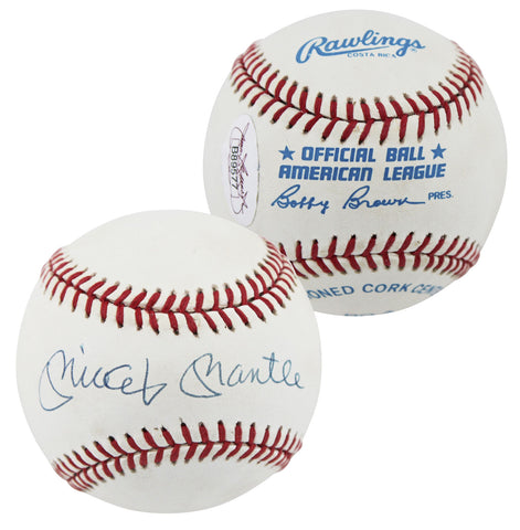 Yankees Mickey Mantle Authentic Signed Bobby Brown Oal Baseball JSA #B89577