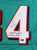 Ricky Williams Signed Miami Custom Teal Jersey with Holes/Bowls Inscription