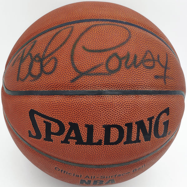 Bob Cousy Autographed Spalding Leather Basketball Celtics Beckett QR #BS30415