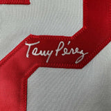 Autographed/Signed Tony Perez Cincinnati Grey Jersey Beckett BAS COA