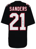 Deion Sanders Signed Black T/B Custom Football Jersey (BECKETT COA)