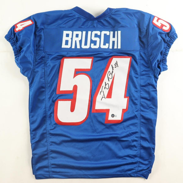 Tedy Bruschi Signed New England Patriots Pro Cut Jersey (Beckett) 3xS.B Champion