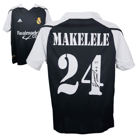 Claude Makelele Signed Real Madrid FC Soccer Jersey #24 with Beckett COA