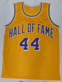 Los Angeles Lakers Jerry West Autographed Yellow Jersey Beckett BAS QR #BP45964