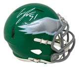 Cam Jurgens Signed Philadelphia Eagles Kelly Green Mini Speed Helmet PSA/DNA