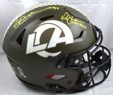 Marshall Faulk Eric Dickerson Signed Rams F/S Salute Speed Flex Helmet-Beckett W