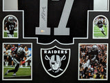 FRAMED LAS VEGAS RAIDERS DAVANTE ADAMS AUTOGRAPHED SIGNED JERSEY BECKETT HOLO