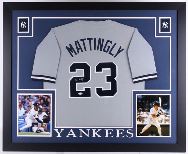 Don Mattingly Signed Yankees 35" x 43" Custom Framed Jersey (JSA) 6x All Star