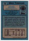 Mike Tomczak Signed Bears 1988 Topps Rookie Football Trading Card #70 - (SS COA)