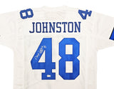 DALLAS COWBOYS DARYL JOHNSTON AUTOGRAPHED WHITE JERSEY BECKETT BAS QR 212609