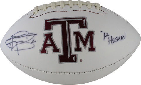 Johnny Manziel Autographed Texas A&M Aggies Logo Football Heisman JSA 59379