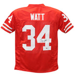 Derek Watt Autographed/Signed College Style Red XL Jersey Beckett 39776