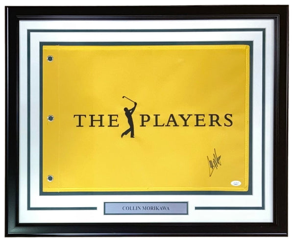 Collin Morikawa Signed Framed The Players Championship Golf Flag JSA