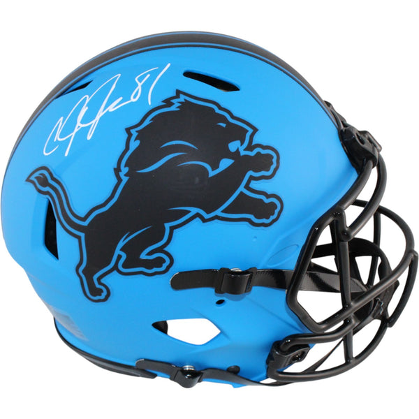 Calvin Johnson Autographed Detroit Lions Authentic Rave Helmet Beckett W 51794