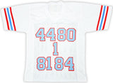 Houston Oilers Run & Shoot Signed White Jersey 5 Sigs Warren Moon Beckett Wit