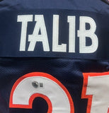 Aqib Talib Autographed Navy Broncos Jersey Inscribed "SB 50 Champs" BAS COA