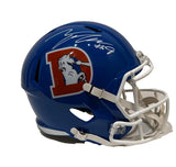 Talanoa Hufanga Autographed Denver Broncos Throwback Replica Helmet BAS COA