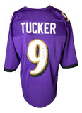 Justin Tucker Baltimore Signed Purple Football Jersey JSA ITP