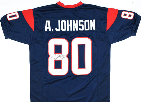 Andre Johnson Autographed Blue Pro Style Jersey - JSA W *Black