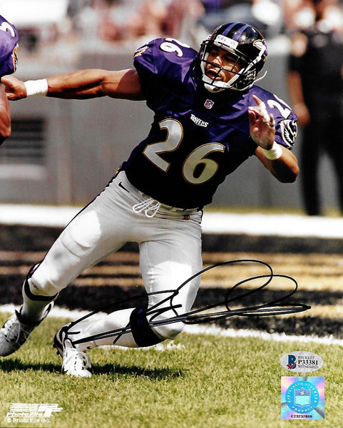 Rod Woodson Autographed Baltimore Ravens 8x10 Photo Beckett Wittnessed