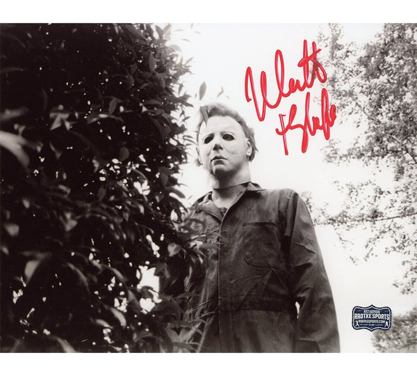 Nick Castle Signed Halloween Unframed 8x10 Behind Bush Photo - "The Shape" Insc