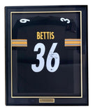 Jerome Bettis Pittsburgh Signed Framed Black Football Jersey BAS
