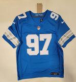 AIDAN HUTCHINSON SIGNED DETROIT LIONS NIKE L LIMITED FUSE JERSEY BECKETT COA