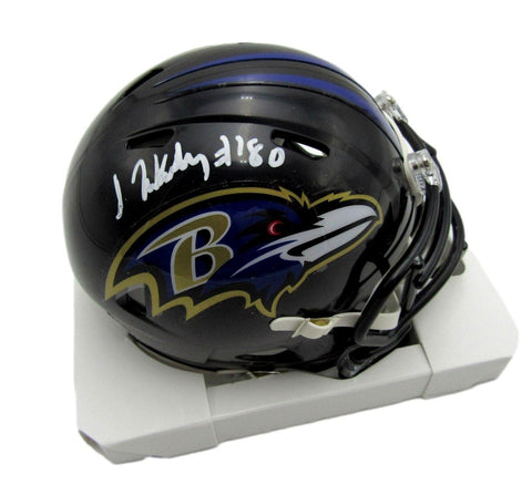 Isaiah Likely Autographed/Signed Ravens Mini Helmet Beckett Witness 200074