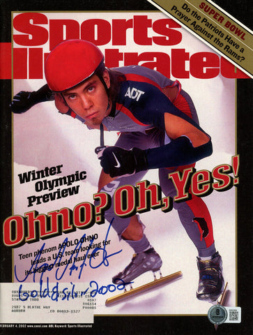Apolo Anton Ohno Signed USA 2/4/02 Sports Illustrated Magazine BAS 45485