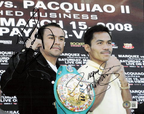Juan Manuel Marquez & Manny Pacquiao Autographed 8x10 Photo Beckett QR #AC56933
