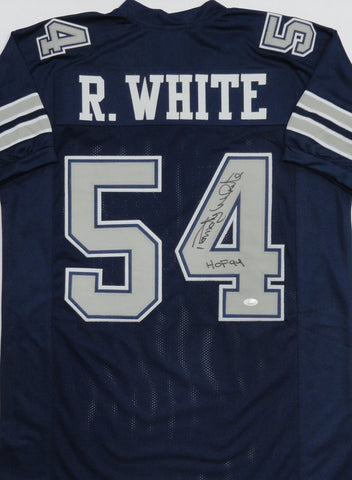 Cowboys RANDY WHITE Signed Custom Replica Dallas Blue Jersey AUTO w/ HOF - JSA