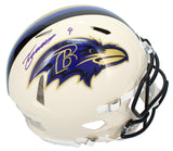 Zay Flowers Autographed Baltimore Ravens RETRO Speed Authentic Helmet Beckett