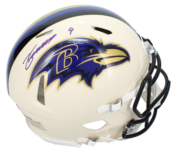 Zay Flowers Autographed Baltimore Ravens RETRO Speed Authentic Helmet Beckett
