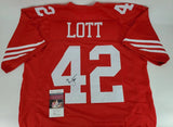 Ronnie Lott Signed 49ers Red Jersey (JSA COA) San Francisco HOF Defensive Back