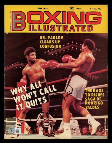 Leon Spinks Autographed Boxing Illustrated Magazine Beckett BAS QR #BK08884
